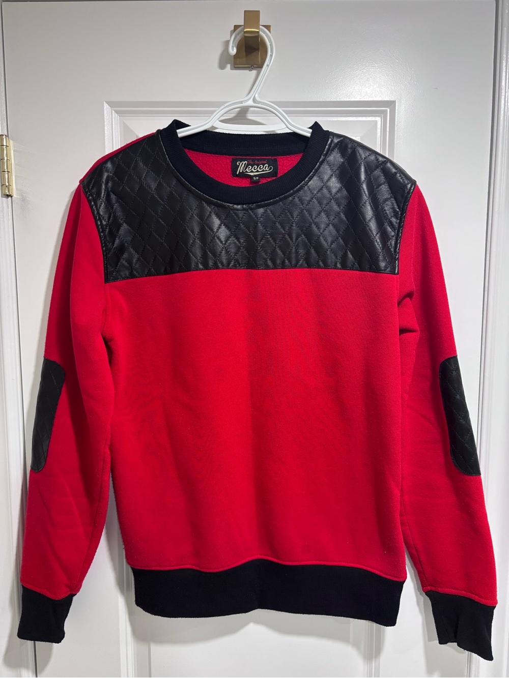 Red + Leather Black Sweatshirt